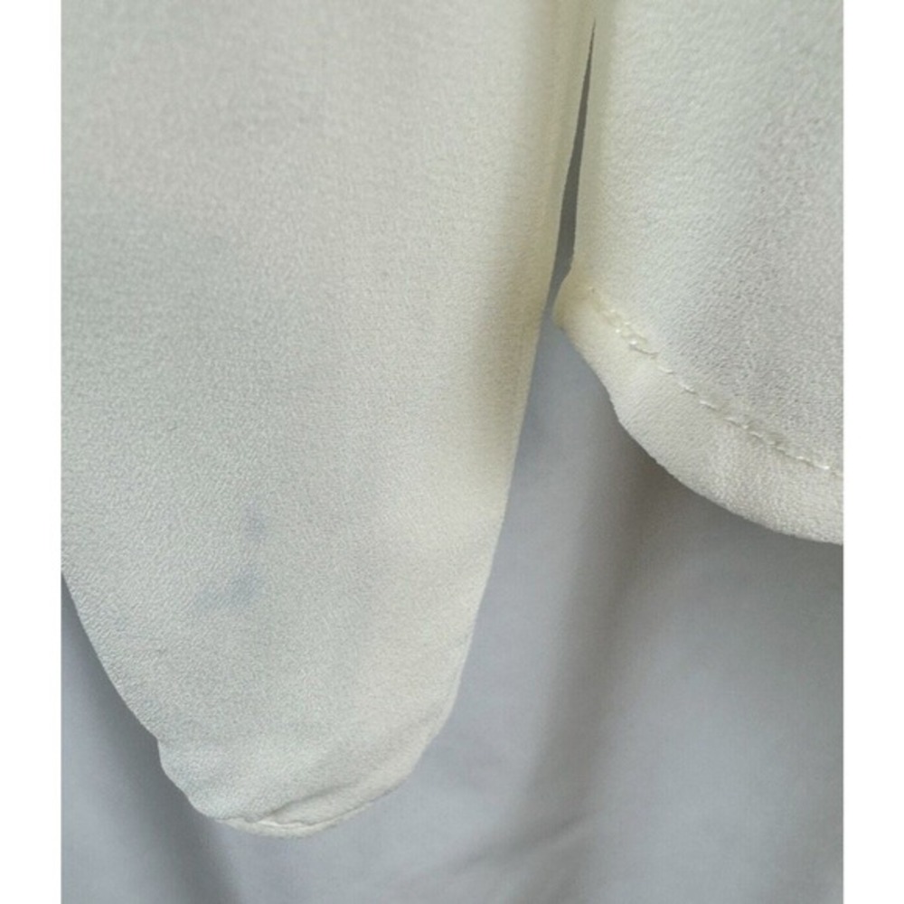 The Limited Ivory Bishop Sleeve Blouse Crew Neck Top S Soft‎ Femininity 68-03 - Picture 12 of 14
